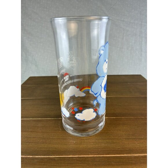 Vintage 1983 Pizza Hut Collectors Series Care Bear Grumpy Bear Glass Tumbler 6" - Picture 2 of 7